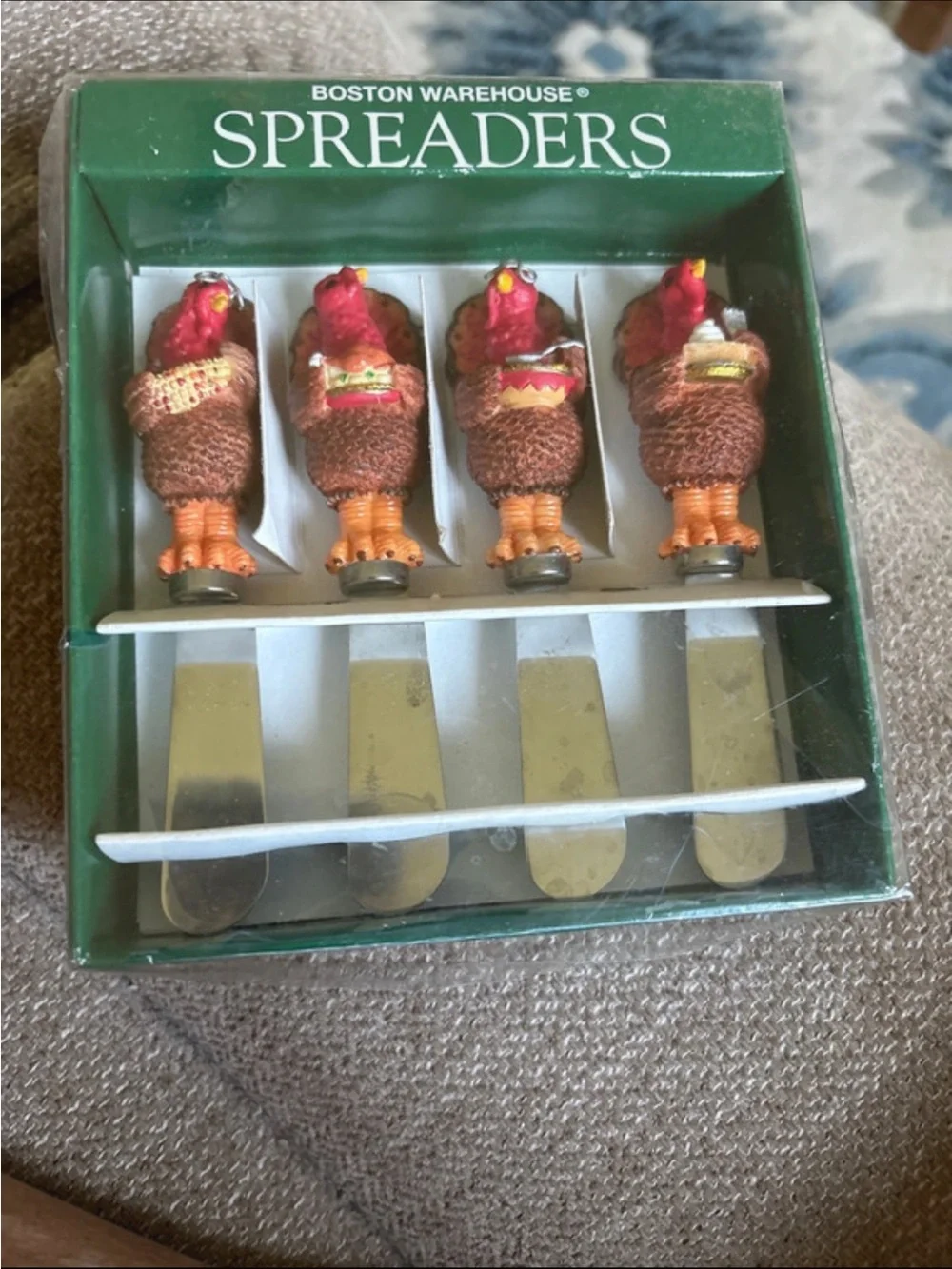 Boston Warehouse Brown & Red Turkey Spreaders - Set of 4